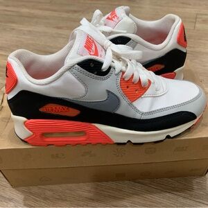 Nike Kids Air Max White Black and Red Sneakers